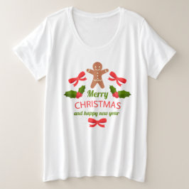 Cozy Gingerbread Plus Size Christmas Tee USA