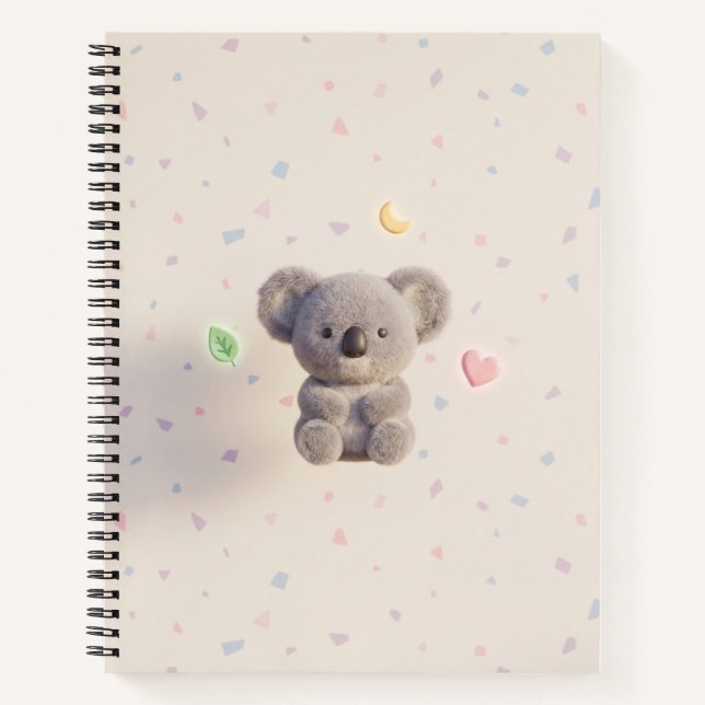 Cozy koala: Cuaderno pastel moderno (Anverso)