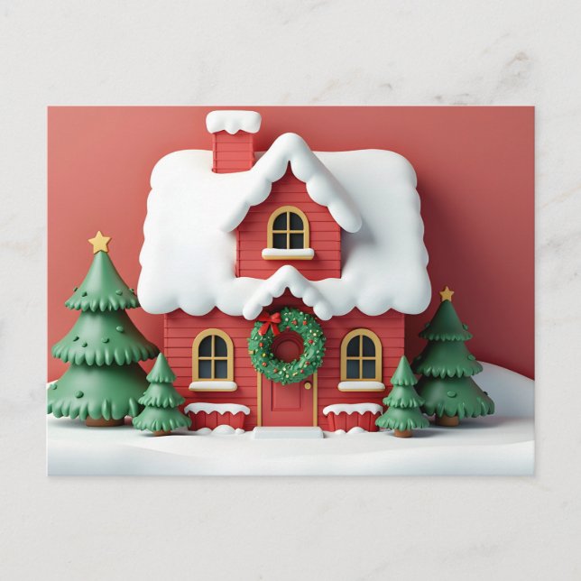 Cozy Navidad Tarjeta de cabaña (Anverso)