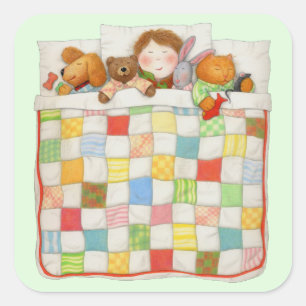 COZY QUILE Pegatinas grandes cuadrados - Verde