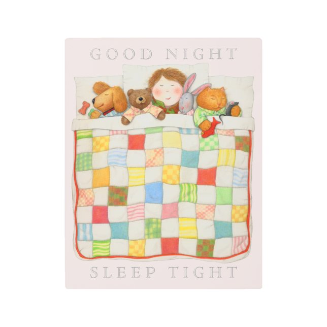 COZY QUILT 11x14 arte de pared Metalizado - rosa (Anverso)