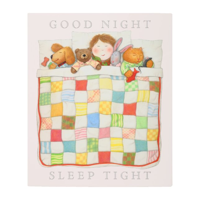 COZY QUILT 20"X24" arte Metalizado de pared - rosa (Anverso)