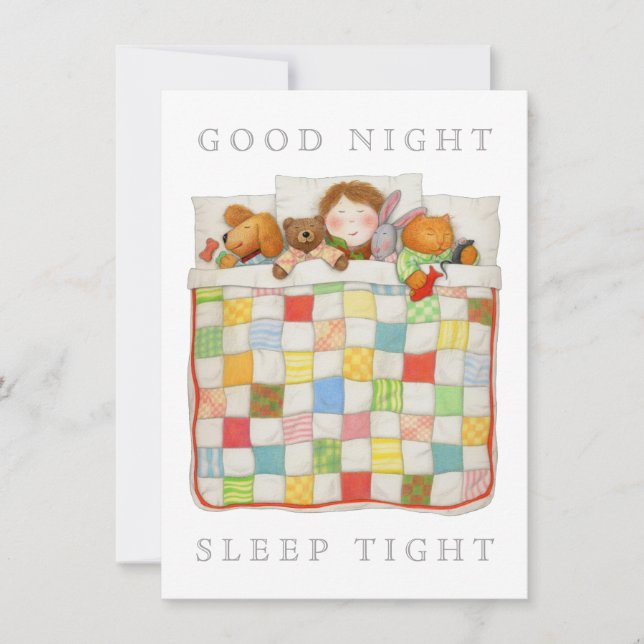 COZY QUILT 4.5x6.25 Tarjeta plana en blanco (Anverso)