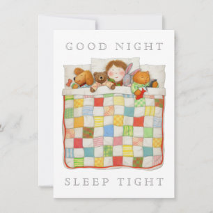 COZY QUILT 4.5x6.25 Tarjeta plana en blanco