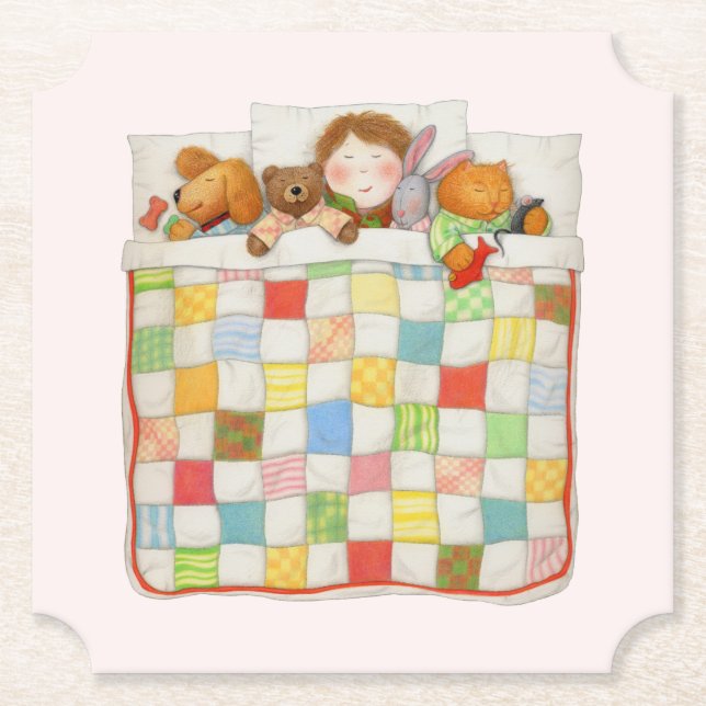 COZY QUILT Posavasos de papel - Rosa (Anverso)
