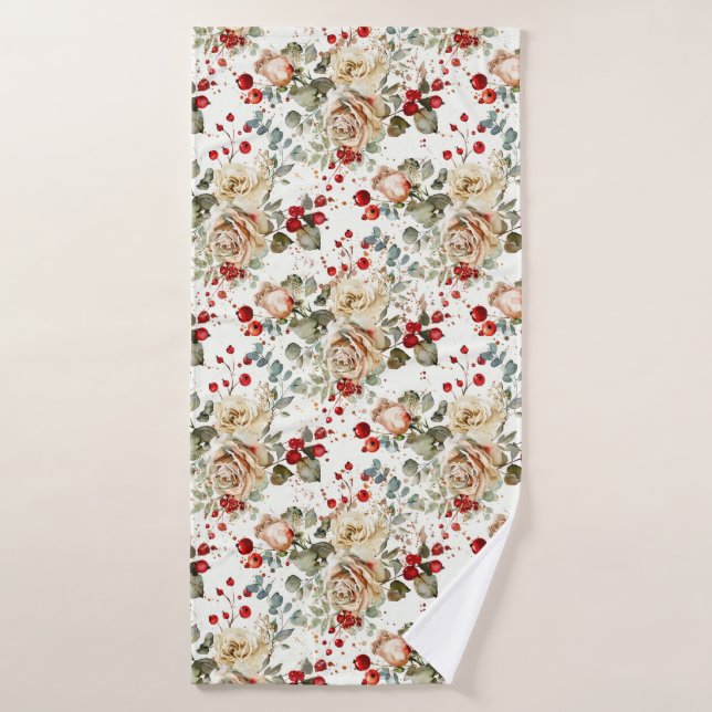 Cozy Vintage Christmas Pattern (Toalla de baño)