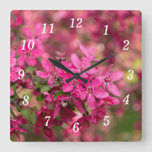Crab Apple florece reloj de pared