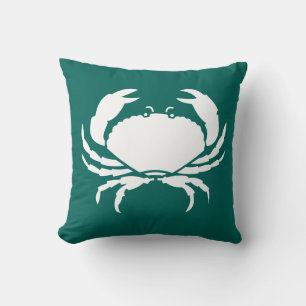 CRAB BLANCO almohada azul
