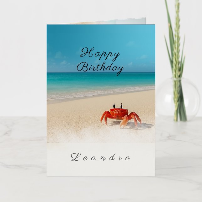 Crabby Mischief - Tarjeta de cumpleaños de nombre  (Anverso)