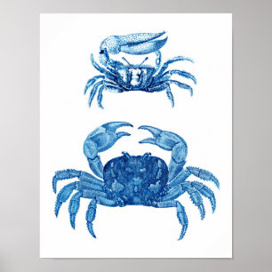 Crabs azules Decoración costera Art Print n.º 3
