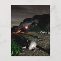 Crac de OVNI Roswell en postal nocturno