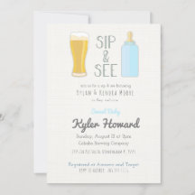 Craft Beer Sip & See Baby Boy Shower Invitación