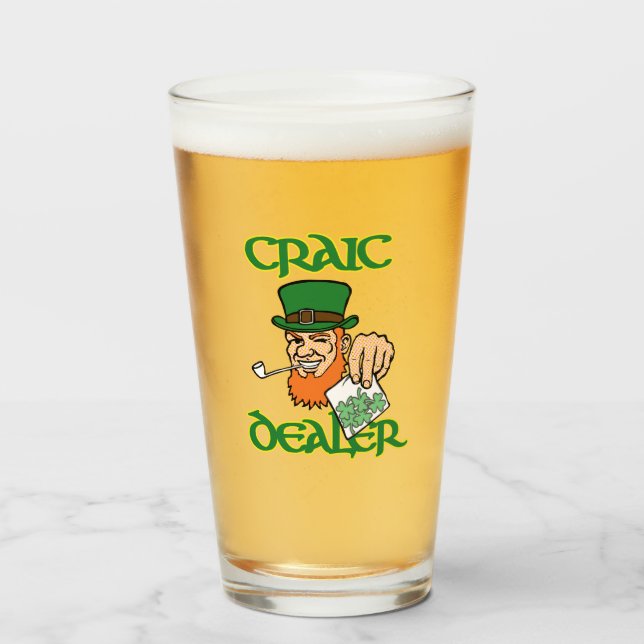 Craic Dealer Beer Glass (Anverso (lleno))