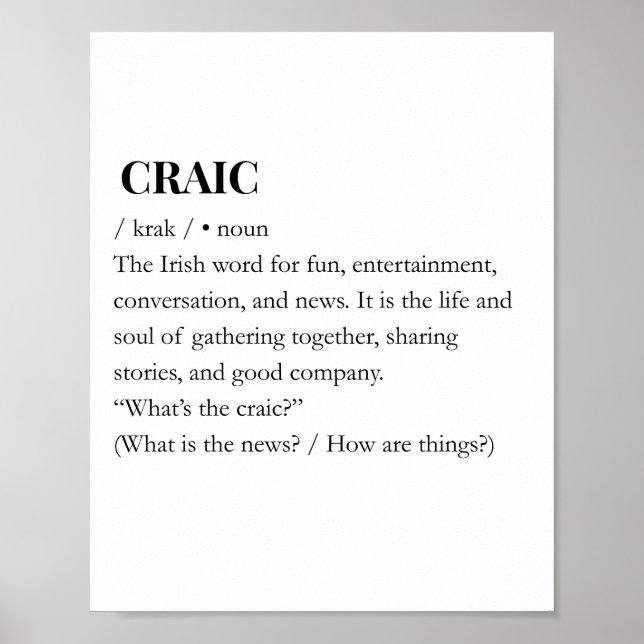 CRAIC: Impresión moderna del significado divertido (Frente)