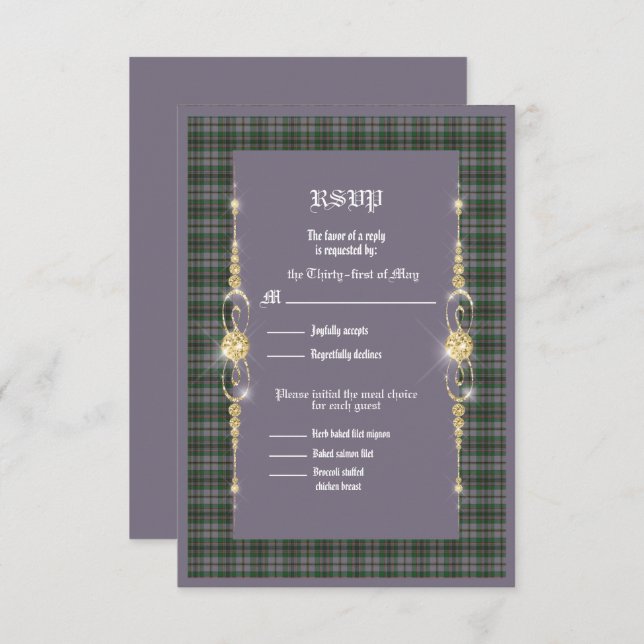 Craig Ancient Tartan Wedding RSVP (Anverso / Reverso)