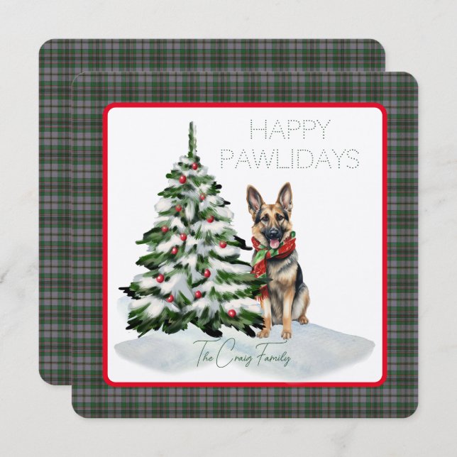 Craig Modern Tartan Happy Pawlidays Dog (Anverso / Reverso)