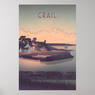 Crail Fife Escocia Póster de Viaje a la Costa Marí