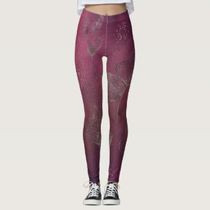 Cranberry & Faux Silver deja leggings