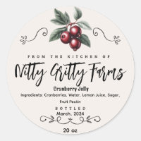 Cranberry Jam Jelly conservar la etiqueta de lata 