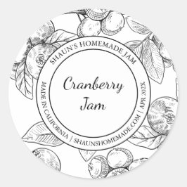 Cranberry Jam Sketch Etiqueta moderna