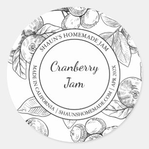 Cranberry Jam Sketch Etiqueta moderna