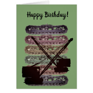 Crane Operator Crawler Crane Birthday Card Vintage