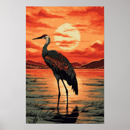 Crane Wall Poster, Ilustracion de arte