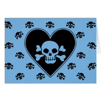 Cráneo azul en corazón