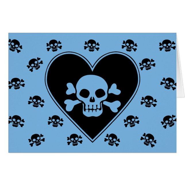 Cráneo azul en corazón (Anverso (Horizontal))