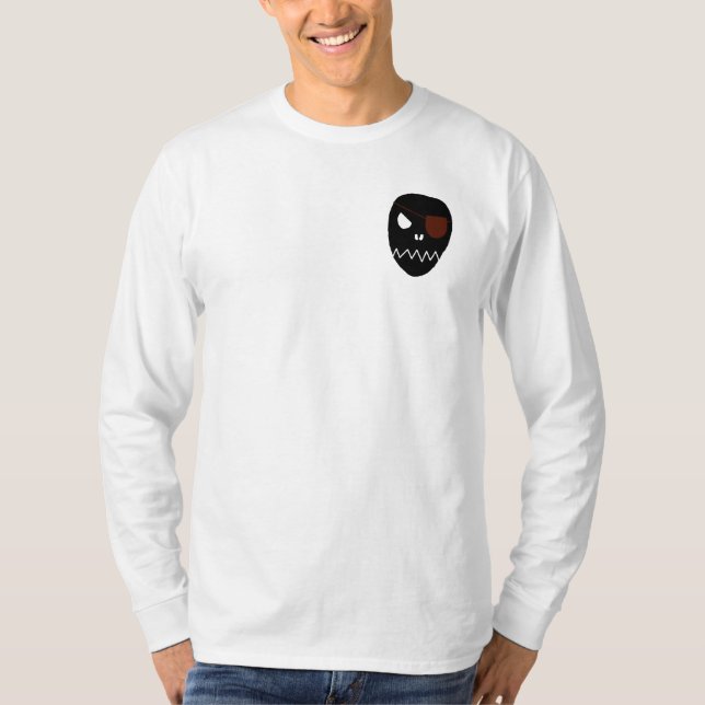 Cráneo - camisa de manga larga de Henley de la (Anverso)