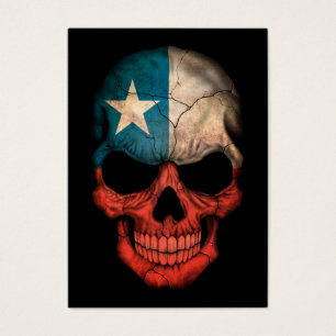 Cráneo chileno de la bandera en negro