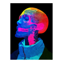 Cráneo Cibernético – Arte de Anatomía Futurista