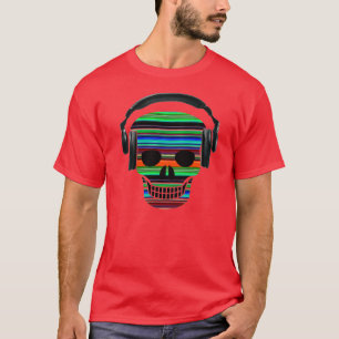 Cráneo con los auriculares -- Camiseta