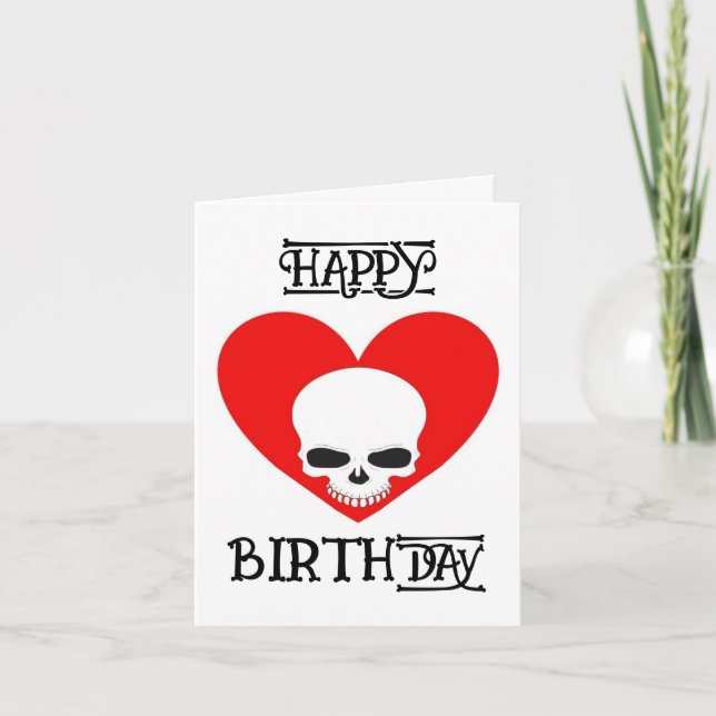 cráneo con tarjeta de cumpleaños para el corazón b (Anverso)