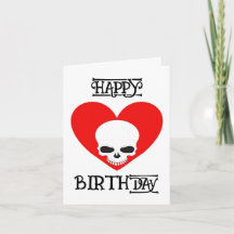 cráneo con tarjeta de cumpleaños para el corazón b
