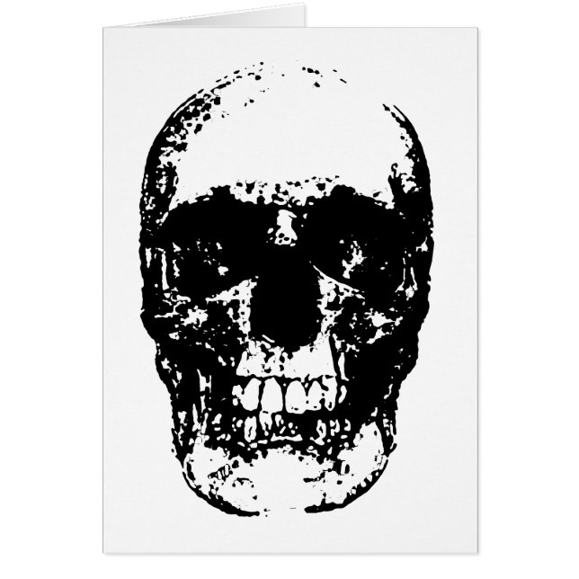 Cráneo de arte pop blanco y negro (Frente)
