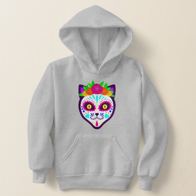 cráneo de azúcar de gato de halloween mexicano (Distribución )