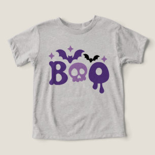 Cráneo de Boo de Halloween bate tipografía moderna