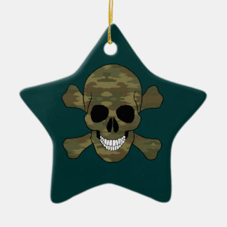 Cráneo De Camuflaje Y Ornamento De Estrellas De Cr