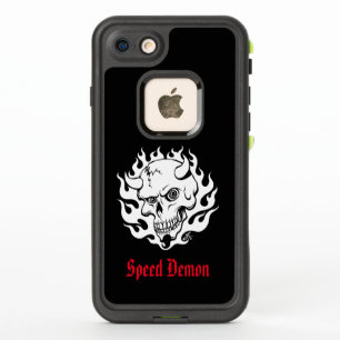 Cráneo de demonio personalizado en llamas