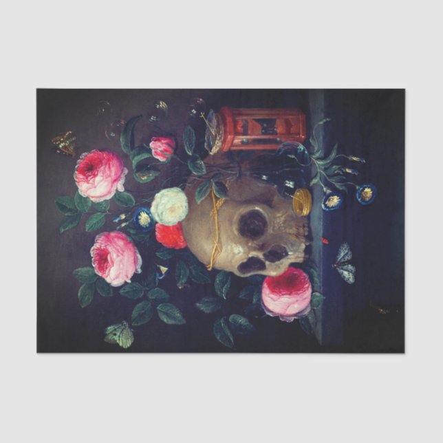 Cráneo de época y papel de tono de descomposición  (Anverso)