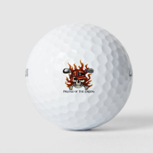 Cráneo de golf y bolas de golf Crossbone