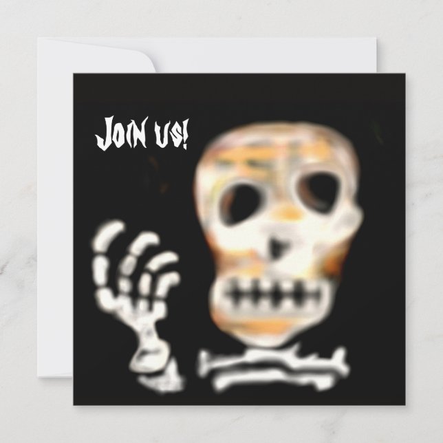 Cráneo de invitaciones para fiesta de Halloween (Anverso)