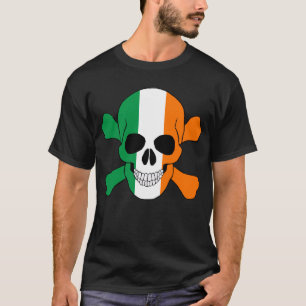 Cráneo de la bandera de Irlanda y camisa de la