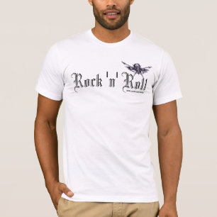 Cráneo de la música rock y camiseta del arte