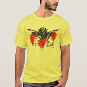 Cráneo de la música rock y camiseta del arte