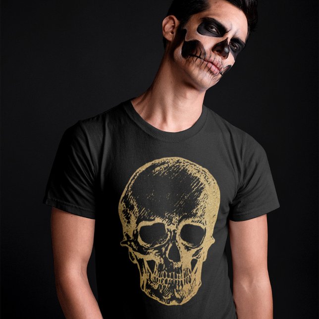 Cráneo de oro de Halloween | Camiseta | Hombres (Subido por el creador)