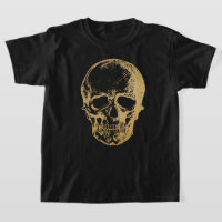 Cráneo de oro de Halloween | Camiseta | Niños