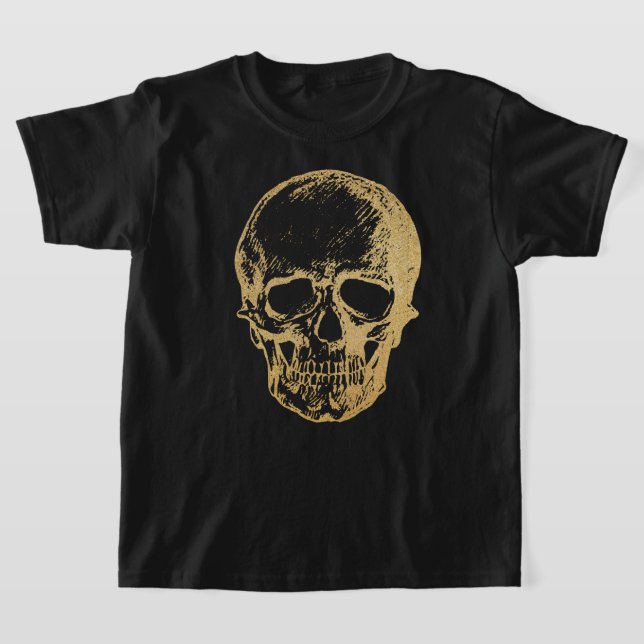 Cráneo de oro de Halloween | Camiseta | Niños (Distribución)
