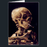Cráneo de Van Gogh con el cigarrillo ardiente<br><div class="desc">Cráneo famoso con la pintura ardiente del cigarrillo de Vincent van Gogh.   Tarjetas de felicitación personalizadas.</div>
